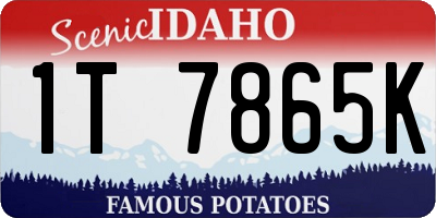 ID license plate 1T7865K