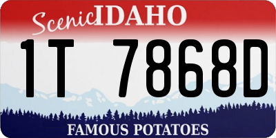 ID license plate 1T7868D