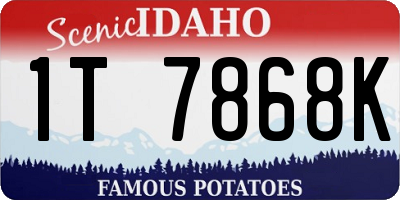 ID license plate 1T7868K
