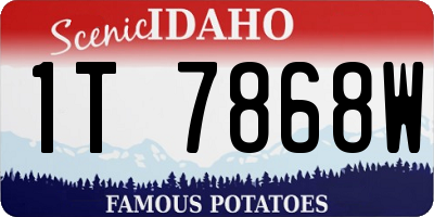 ID license plate 1T7868W