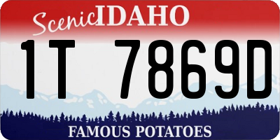 ID license plate 1T7869D
