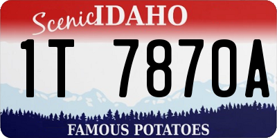 ID license plate 1T7870A