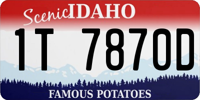 ID license plate 1T7870D