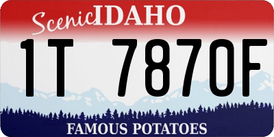 ID license plate 1T7870F