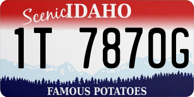 ID license plate 1T7870G