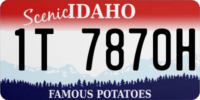 ID license plate 1T7870H