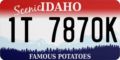 ID license plate 1T7870K