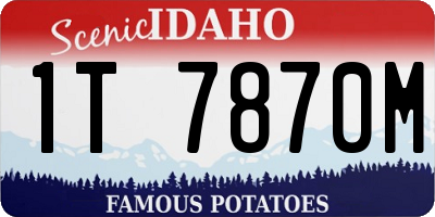 ID license plate 1T7870M