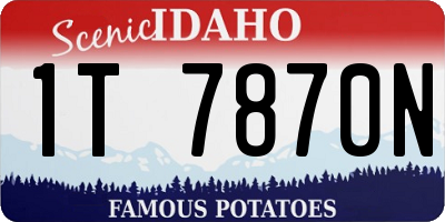 ID license plate 1T7870N