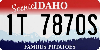 ID license plate 1T7870S