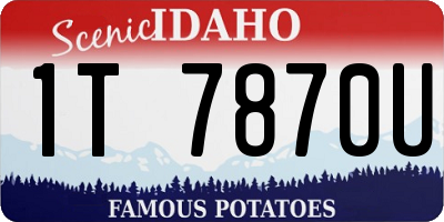 ID license plate 1T7870U