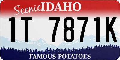 ID license plate 1T7871K
