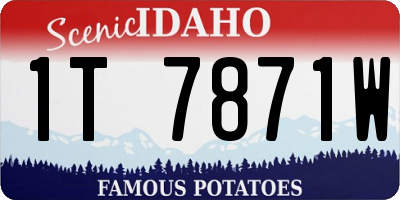 ID license plate 1T7871W