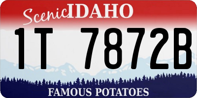 ID license plate 1T7872B