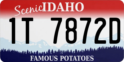ID license plate 1T7872D