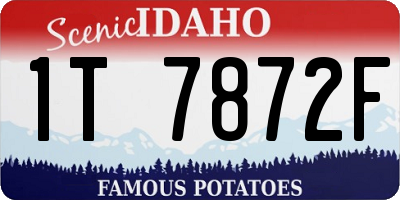 ID license plate 1T7872F