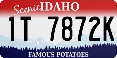 ID license plate 1T7872K