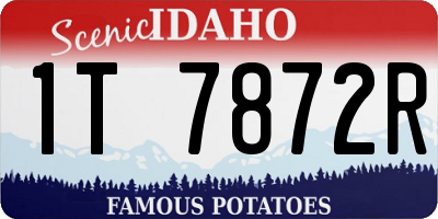 ID license plate 1T7872R