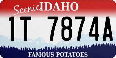 ID license plate 1T7874A
