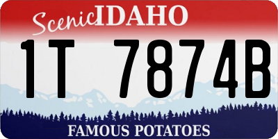 ID license plate 1T7874B
