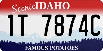 ID license plate 1T7874C