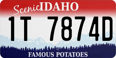 ID license plate 1T7874D