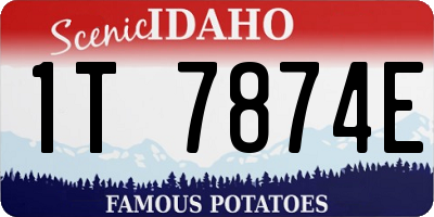 ID license plate 1T7874E