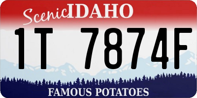 ID license plate 1T7874F
