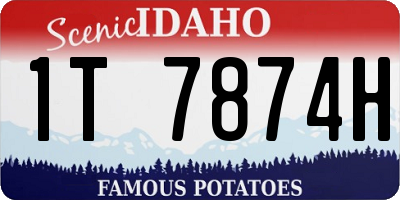 ID license plate 1T7874H