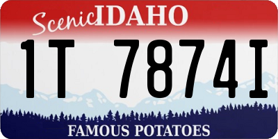 ID license plate 1T7874I