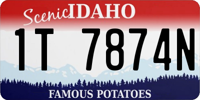 ID license plate 1T7874N