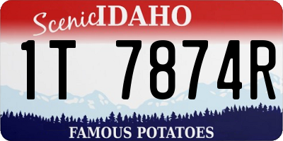 ID license plate 1T7874R