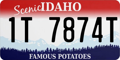 ID license plate 1T7874T
