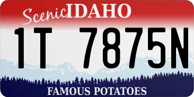 ID license plate 1T7875N