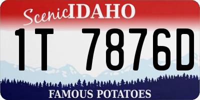 ID license plate 1T7876D