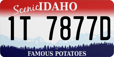 ID license plate 1T7877D
