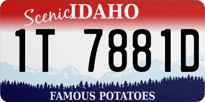 ID license plate 1T7881D