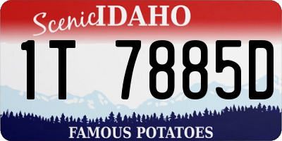 ID license plate 1T7885D