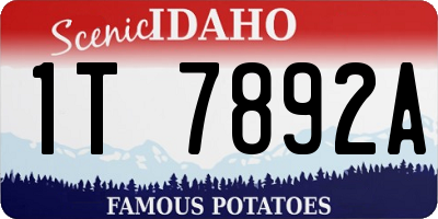 ID license plate 1T7892A