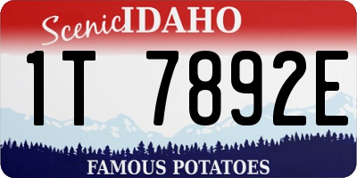 ID license plate 1T7892E