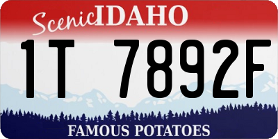 ID license plate 1T7892F