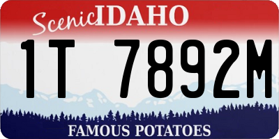 ID license plate 1T7892M