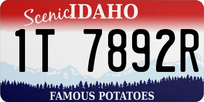 ID license plate 1T7892R