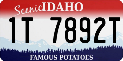 ID license plate 1T7892T