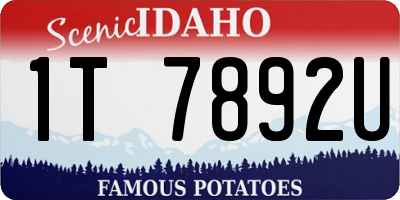 ID license plate 1T7892U
