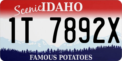 ID license plate 1T7892X