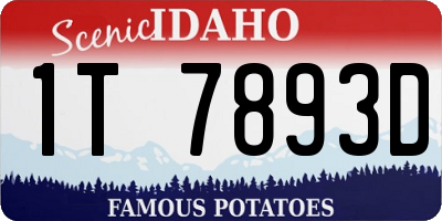 ID license plate 1T7893D