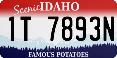 ID license plate 1T7893N