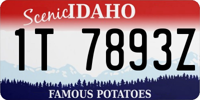 ID license plate 1T7893Z