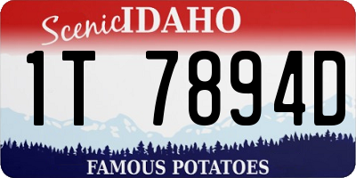 ID license plate 1T7894D
